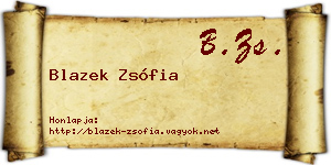 Blazek Zsófia névjegykártya